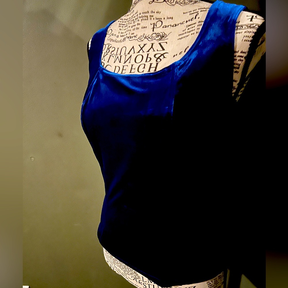 Royal blue velvet tank top